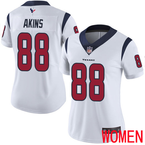Houston Texans Limited White Women Jordan Akins Road Jersey NFL Football 88 Vapor Untouchable